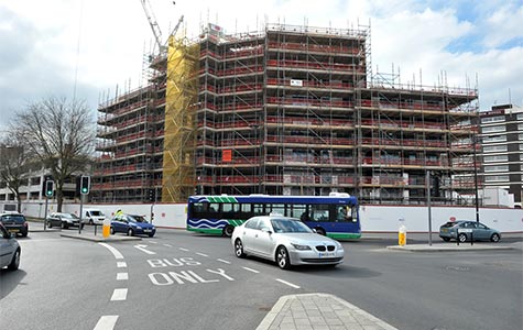 Exterior photo of the Jurys Inn under construction in Swindon